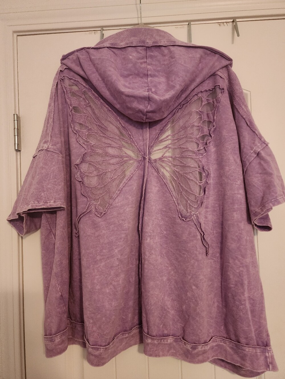 J Her Lilac Purple Hooded Cotton Butterfly-Back Jacket 2X NWOT Soft Girl Pastel